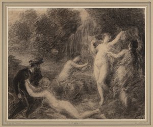 タンハウザー・オ・ヴィーナスベルク（紙にチョーク 作： Ignace Henri Jean Fantin Latour
