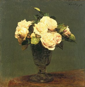 白いバラ、1873 作： Ignace Henri Jean Fantin Latour