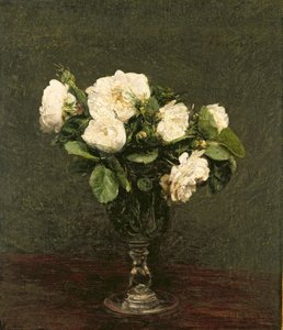 白いバラ、1875 作： Ignace Henri Jean Fantin Latour