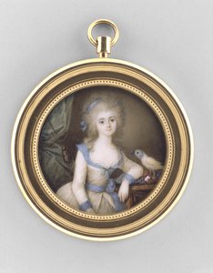 女性の肖像、1785年頃（象牙、オルモル、ガラスに水彩） 作： Ignace Jean Victor Campana