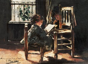 絵を描く息子 作： Ignacio Pinazo Camarlech