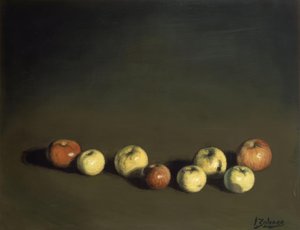 8つのリンゴの静物– 1944 – OLEO - LOENZO – 37 X 72 CM 作： Ignacio Zuloaga y Zabaleta