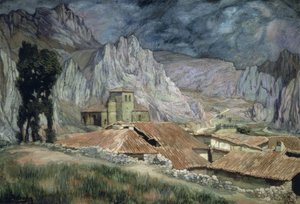 PANCORBO LANDSCAPE-1917-O - L-90X130 CM 作： Ignacio Zuloaga y Zabaleta
