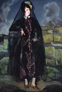 黒のアニタ・ラミレスの肖像、1916 作： Ignacio Zuloaga y Zabaleta