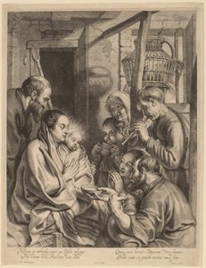 羊飼いの礼拝 作： Ignatius Cornelis Marinus after Jacob Jordaens