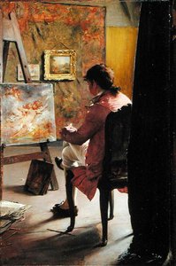 The Painter, c.1883 (油彩・パネル) 作： Ignaz Marcel Gaugengigl