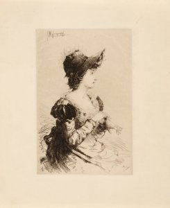 無題（手袋をはめる女性） 作： Ignaz Marcel Gaugengigl