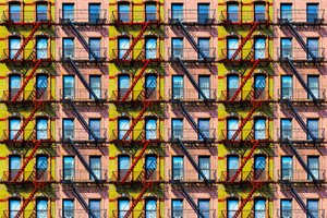 カラフルな建物の模様 作： 