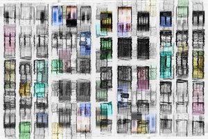 色鮮やかな街の映り込み 作： 