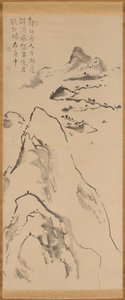 秋の月の下でボートで飲む 作： Ike no Taiga