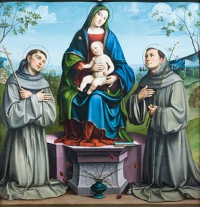 アッシジの聖フランチェスコとパドヴァの聖アントニウスと聖母子 作： Il (1450 1517) Francia