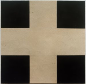 黒い背景に白い十字架 作： Ilja Grigorewitsch Tschaschnik