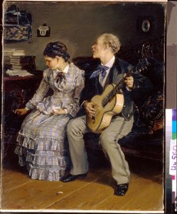 無慈悲なロマンス。 （冷酷なロマンス）。 Ilarion Mikhailovich Pryanishnikov（1840-1894）による絵画、キャンバスに油彩 作： Illarion Mikhailovich Pryanishnikov