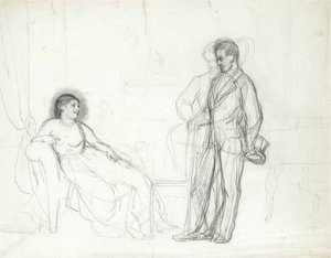 ジュゼッペ・ヴェルディ・パー・レーピンのオペラ「椿姫」のヴィオレッタ役のアデリナ・パッティ (1843-1919)、イリヤ・エフィモヴィッチ (1844-1930)、1860 年代末から 1870 年代初頭 - 紙に鉛筆 - コンスタンティヌス宮殿、サンクトペテルブルク 作： Ilya Efimovich Repin