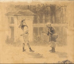 懇願する少女、1889年 作： Ilya Efimovich Repin