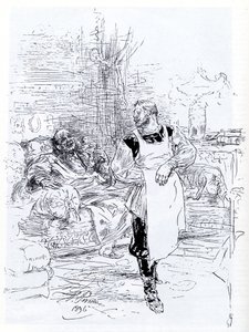レオトルストイの小説「イヴァンイリイチの死」のイラスト、1896年