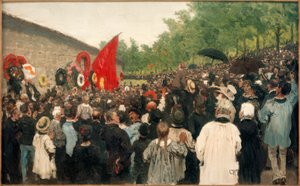 コミュナードウォールでの年次集会... 作： Ilya Efimovich Repin