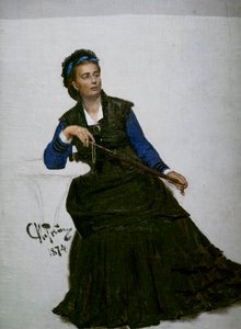 傘で遊ぶ女性 作： Ilya Efimovich Repin