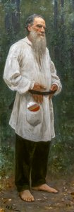 レオン・トルストイ裸足 作： Ilya Efimovich Repin