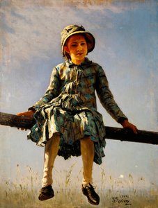 トンボ。 芸術家の娘の肖像。 Ilia Yefimovich Repin (Ilia Repin) (1844-1930) の絵画、キャンバスに油彩 作： Ilya Efimovich Repin