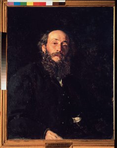 芸術家ニコライ・ゲ (ゲイ) (1831-1894) の肖像画。 Ilya Repin (Ilia Repin) (1844-1930) の絵画、キャンバスに油彩