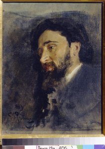 作家 Vsevolod Mikhailovich Garchine (1855-1888) の肖像画。 （著者V. M. Garshinの肖像）。 Ilya Refimovich Repin (Ilia Repin) (1844-1930) による絵画、キャンバスに油彩 作： Ilya Efimovich Repin