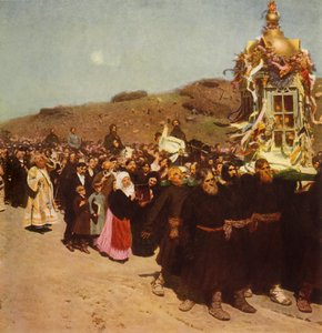 「クルスク グベルニアの行列」、1880～1883 年、 作： Ilya Efimovich Repin