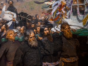 クルスク地方の宗教行進（詳細） 作： Ilya Efimovich Repin