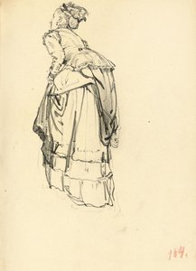 後ろからドレスを着た女性c。 1872-1875 作： Ilya Efimovich Repin