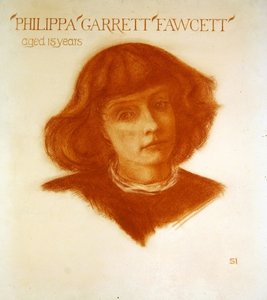 15歳のフィリッパ・ギャレット・フォーセットの肖像 作： 画像セルウィン