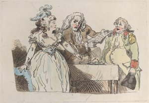 若い女性相続人が文書に署名する準備をする, 1780-1800., 1780-1800. 作： Imitator of Thomas Rowlandson.