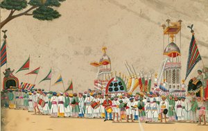 祭りの行列、c。 1800 作： Indian Art