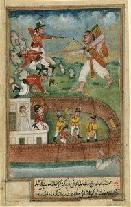 ヨーロッパの軍隊によって防御された砦を攻撃するインドの悪魔c。 1790