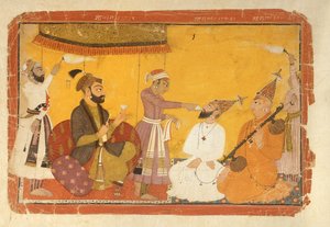 ] 7.110359 Gosain Narayanは、1725年、Pahari学校、Nurpur、Jahangir皇帝の前で毒を飲みます。