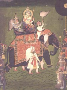 AS10 アルバム 43 no.4515 Rana Jawan Singh (1828-38) of Mewar は、1835 年頃 (不透明な水彩) 作： Indian School