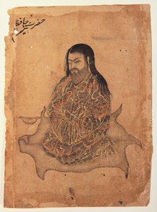 熟考に着席したダーヴィッシュ、1650年頃（紙に不透明なトイレと金）