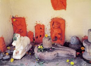 ガンジス川沿いの礼拝堂の神社 作： Indian School