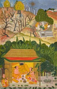 夏の月、バラマサのフォリオ、1750年頃 作： Indian School