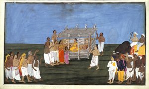 Add Or 4356バラモンの儀式、「バラモンの生活」のイラスト、1820年頃（紙に水彩） 作： Indian School