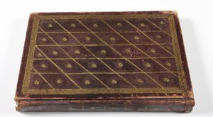 ムガール王朝家系図のアルバム、1855年（ゴールドのディテールが施されたレザー） 作： Indian School