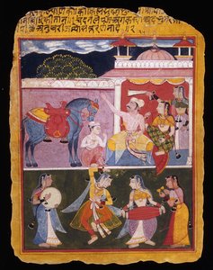 17世紀初頭のケシャフダスのラシカプリヤへの挿絵 作： Indian School