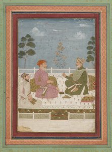 オーディエンスシーン、デタッチアルバムフォリオ、絵画あり、c.1750 作： Indian School