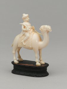 黒の騎士、チェスの駒、インド、1820年頃 作： Indian School