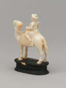 黒の騎士、チェスの駒、インド、1820年頃 作： Indian School