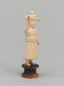 黒のポーン、チェスの駒、インド、1820年頃 作： Indian School