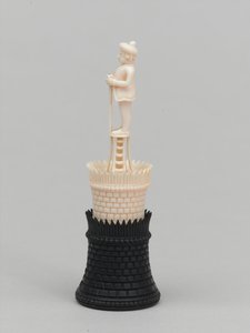 ブラックルーク、チェスの駒、インド、1820年頃 作： Indian School
