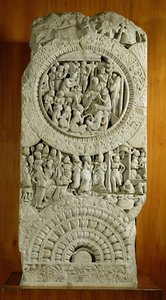 ジャタカス、アマラヴァティ（石灰岩）の物語を描いた彫刻 作： Indian School