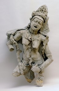 チャムンダ、ヒングレイガル文化、西暦1000年（砂岩） 作： Indian School
