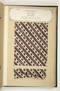 1866年に出版されたジョン・フォーブス・ワトソン著「インドの織物製造業者のコレクション」の310番、インド、ウッタル・プラデーシュ州ファテーガルのコットンプリント（ミクストメディア 作： Indian School