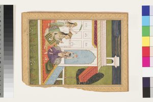 18世紀初頭のDipakのDesavaratiRagini（不透明な水彩画と紙に金） 作： Indian School